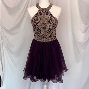 Blonde Nites Purple and Gold dress